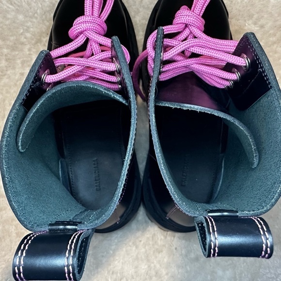 New Balenciaga Strike Ankle Combat Boots in Black and Fluo Pink Size 36 - Picture 8 of 10